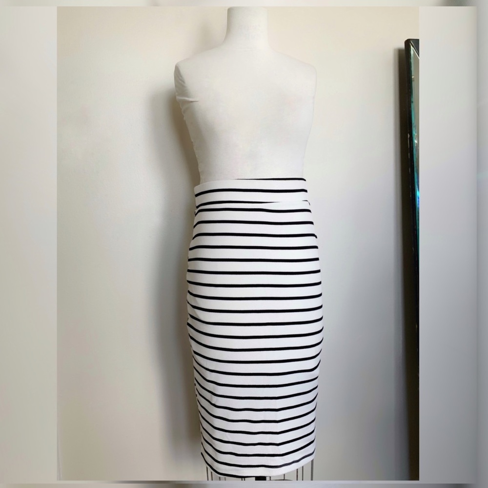 Black & Ivory Pencil Skirt
